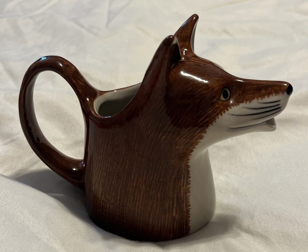 Vintage FOX Creamer The Tail Is The Handle Rare, Quail Brand Pottery